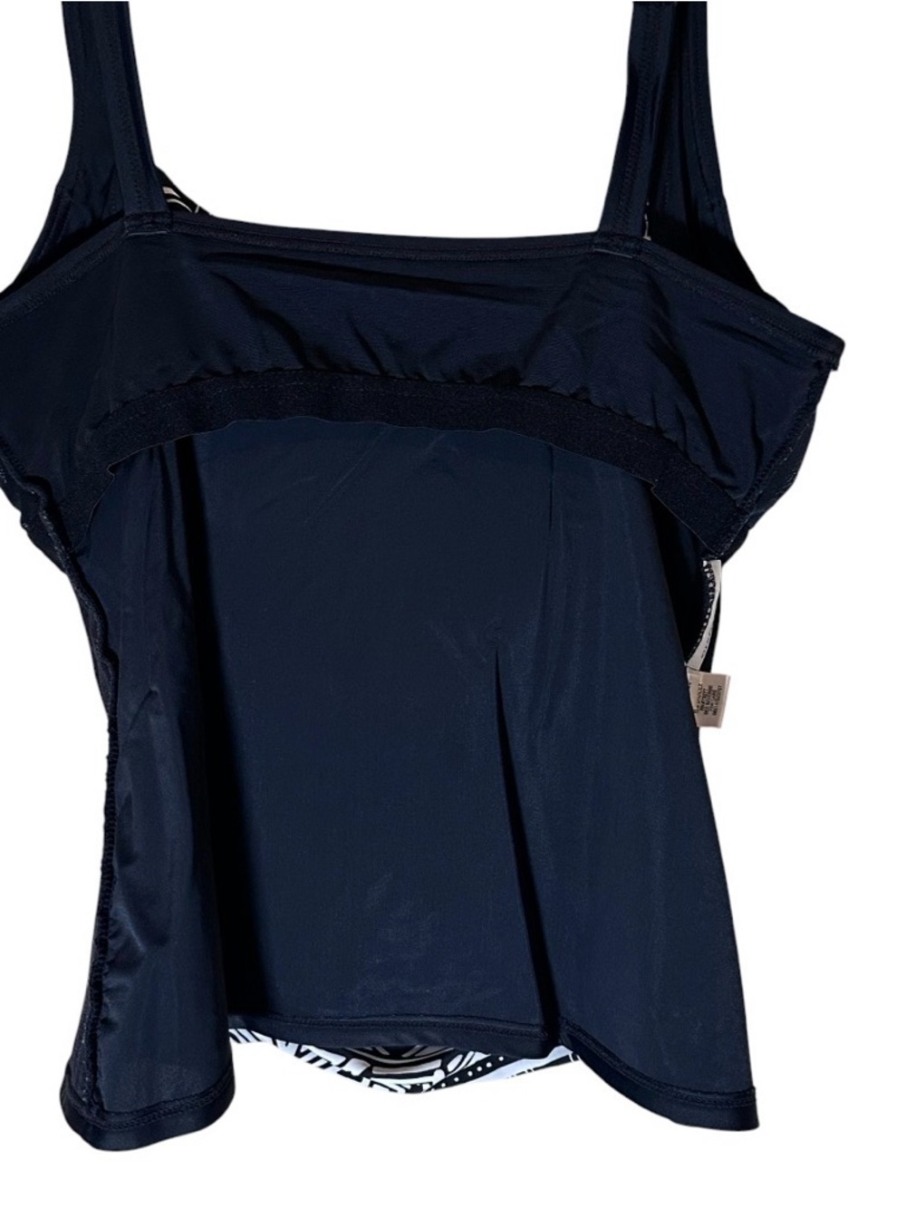 Croft and Barrow Black and White Tankini swimsuit swim top womens 14D bikini - Picture 9 of 11